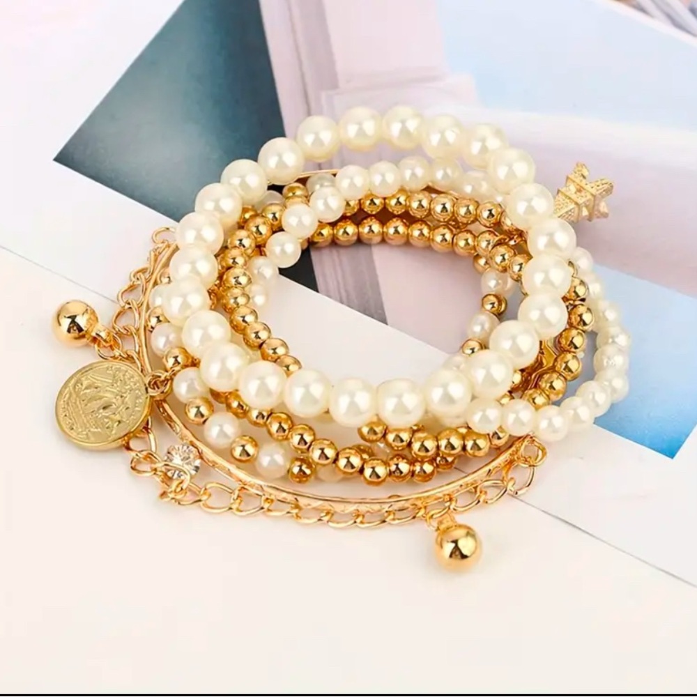 Women’s 6 Pc Stackable Stretch Bracelet Set - image 5